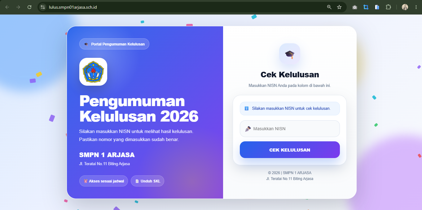 [Custom] Web Pengumuman Kelulusan
