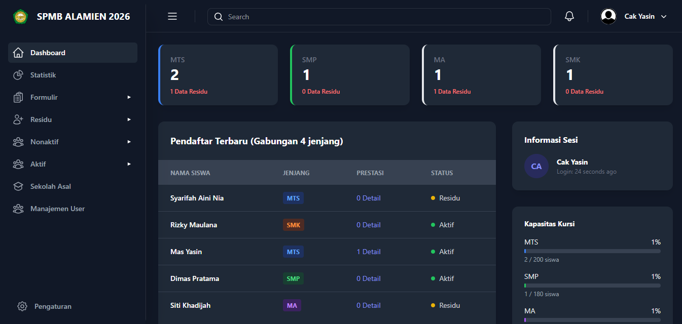 Sistem PPDB Real-Time